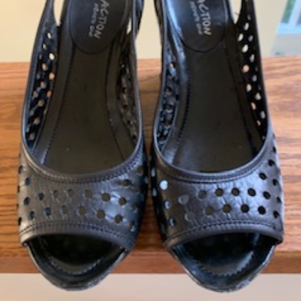 Black Faux Leather & Patton Leather Kenneth Cole